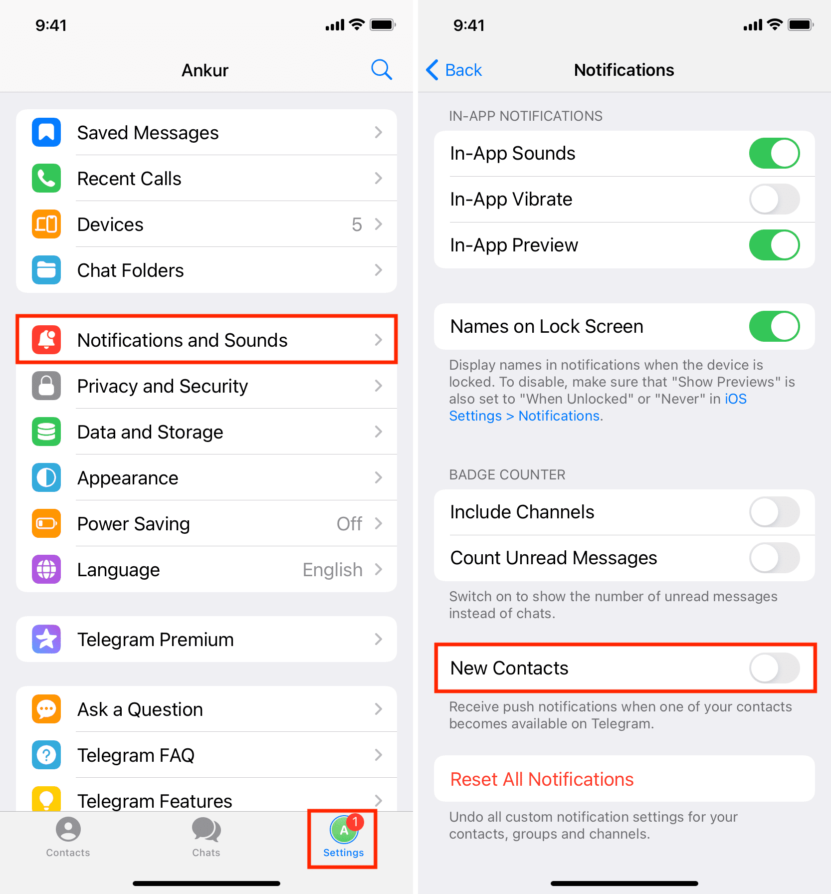 Turn-off-New-Contacts-joined-notification-on-iPhone ساخت کانال تلگرام در گوشیهای آیفون و آیپد