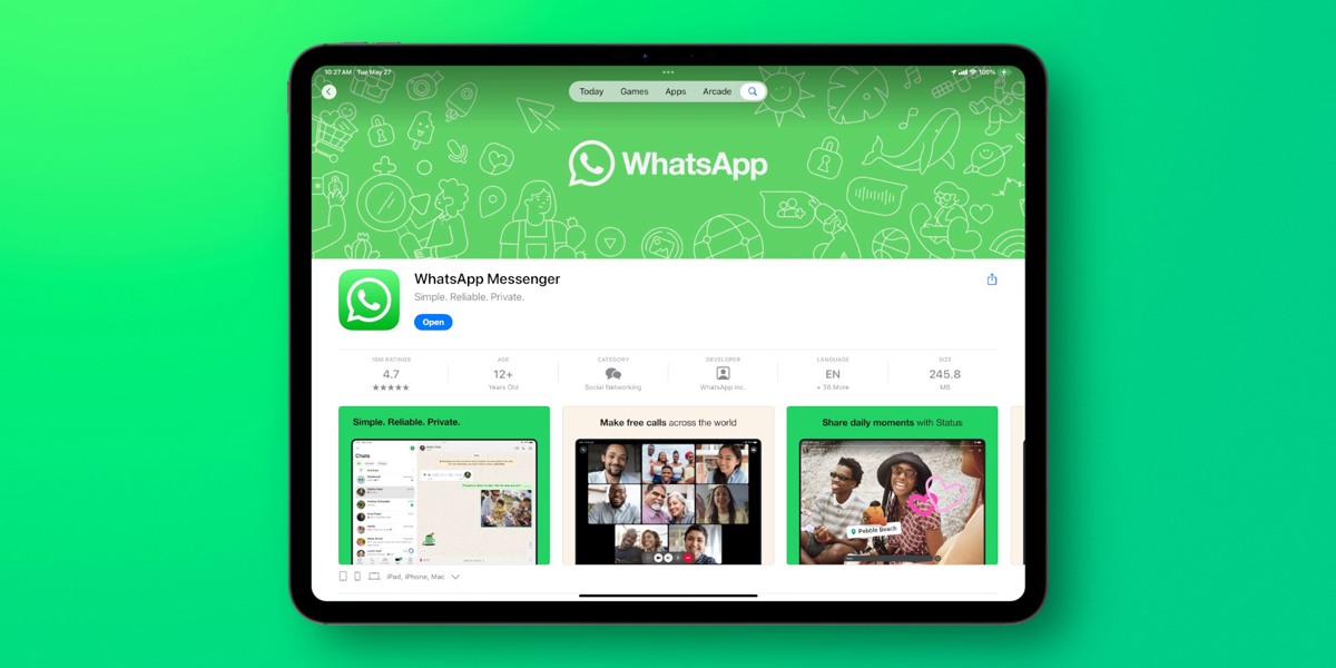 واتس اپ برای آیپد
