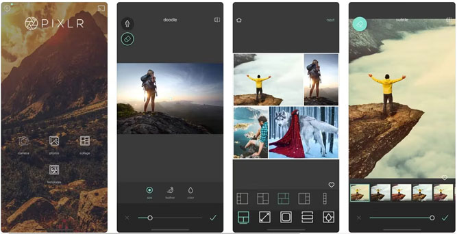 رابط کاربری برنامه pixlr