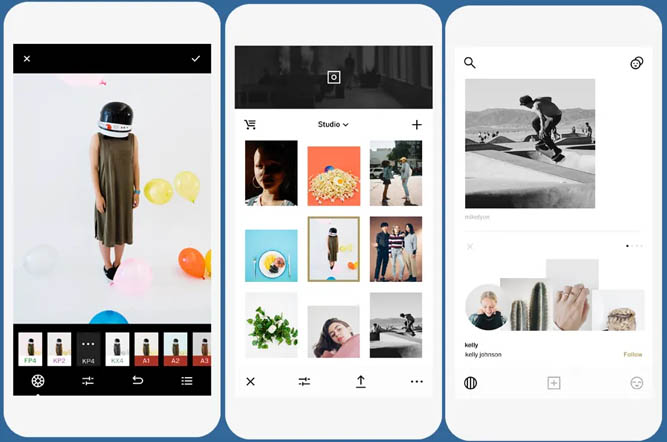 رابط کاربری اپلیکیشن VSCO
