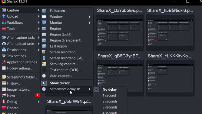 نرم افزار ضبط صفحه ShareX