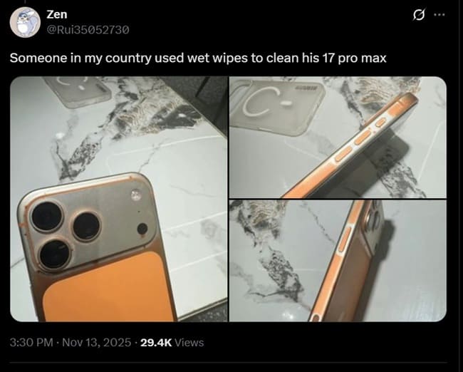 چالش تازه اپل: رنگی که با یک دستمال میرود!