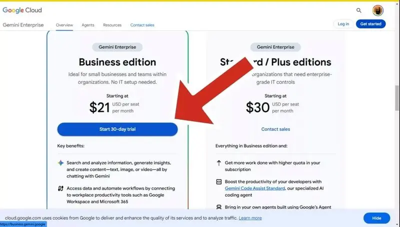 Gemini Enterprise یک ماه رایگان شد