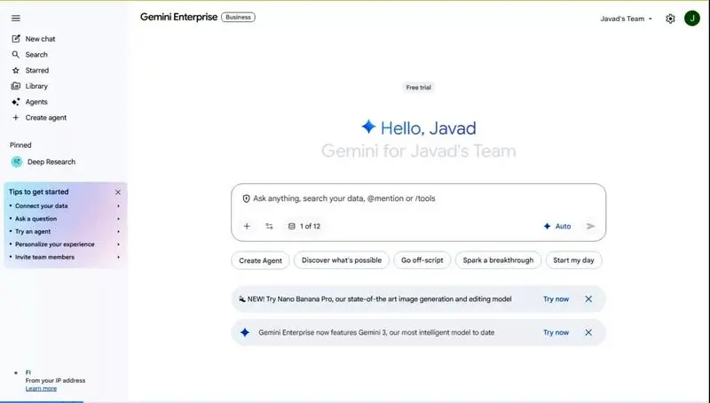 Gemini Enterprise یک ماه رایگان شد